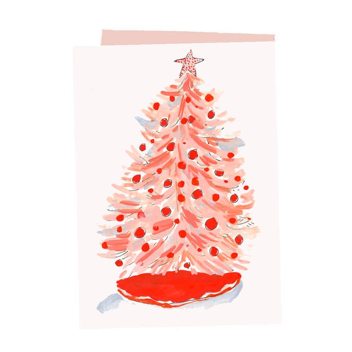 Pink Tree Notecard for wholesale by ELIZABETH GRAEBER art + illustration