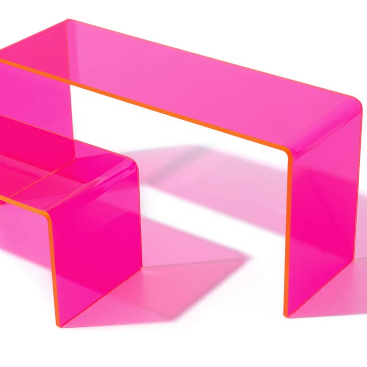 Taylor Elliott Designs - Wholesale Desk Riser - 2-Piece Acrylic Riser Set - Hot Pink