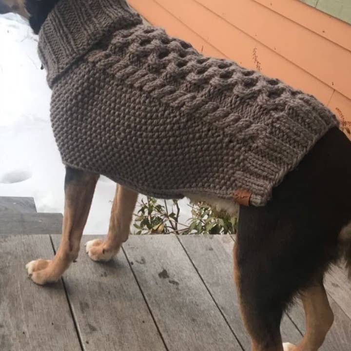 Leni Knits Limited - Wholesale Pet Sweater - Dog - The Original Honeycomb Cable Knit Dog Sweater6