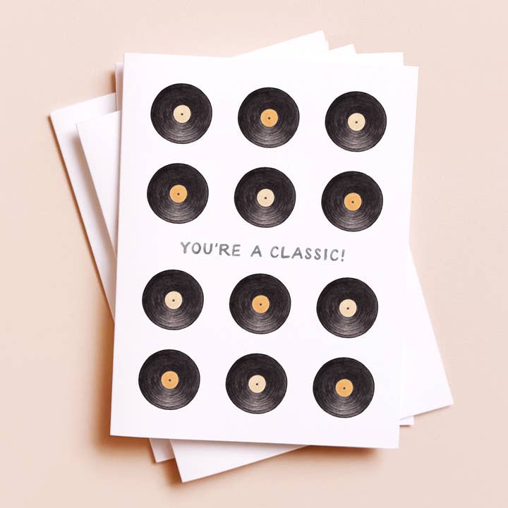 Amy Zhang - Wholesale Birthday Card - You're A Classic — Vintage Music Pun Birthday Card0