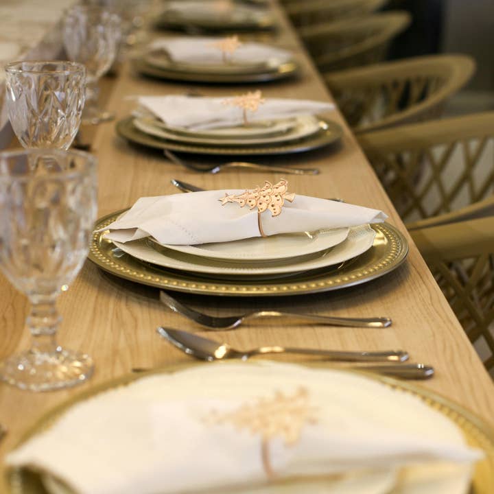 Decozen - Wholesale Napkin Ring - Golden Noel – Napkin Rings in Gold Christmas Tree Design, Elegant Decorative Dining Table Décor7