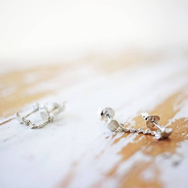 Pendientes de poste de fases conectadas para venta al por mayor de Dreaming Tree Creations