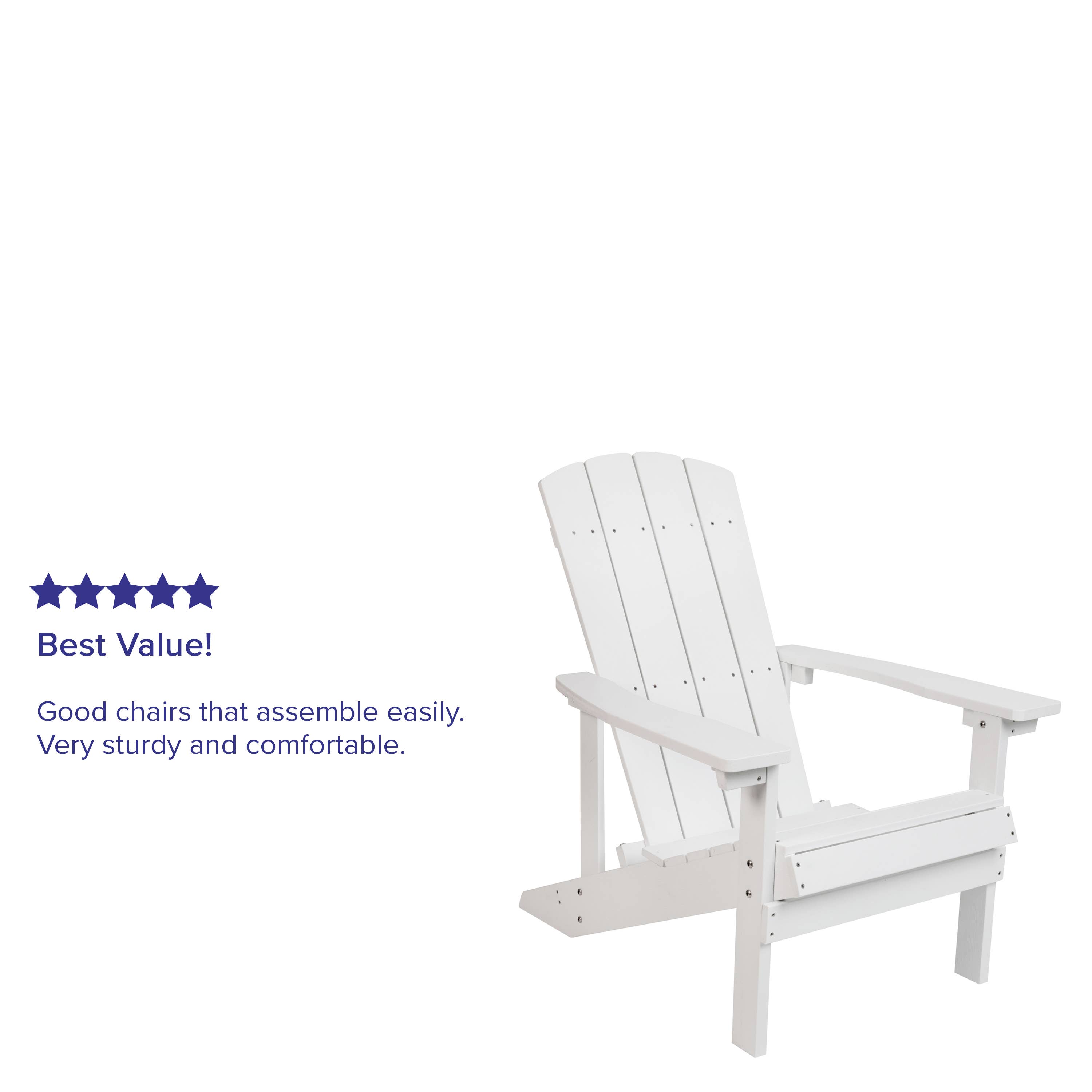 Blanc Chaise Adirondack blanche en résine poly en vente sur Faire3