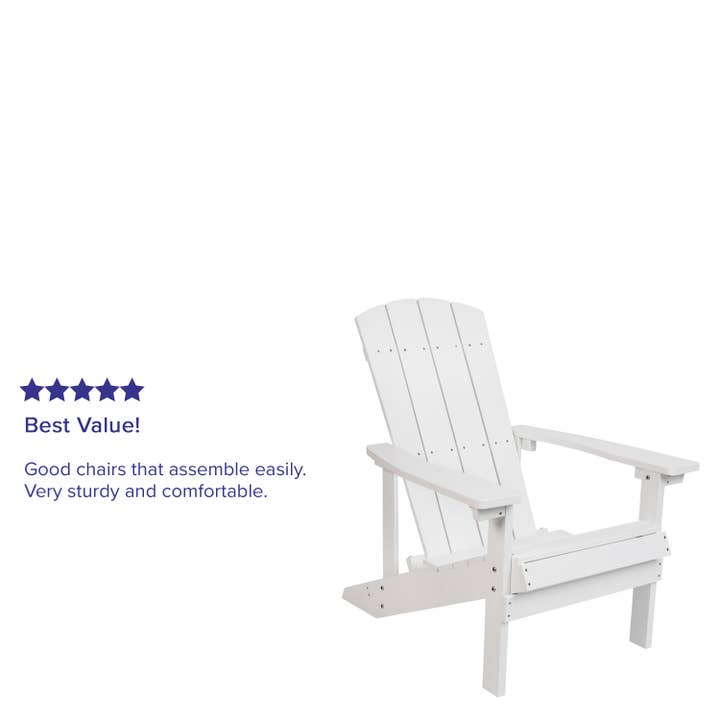 Blanc Chaise Adirondack blanche en résine poly en vente sur Faire3