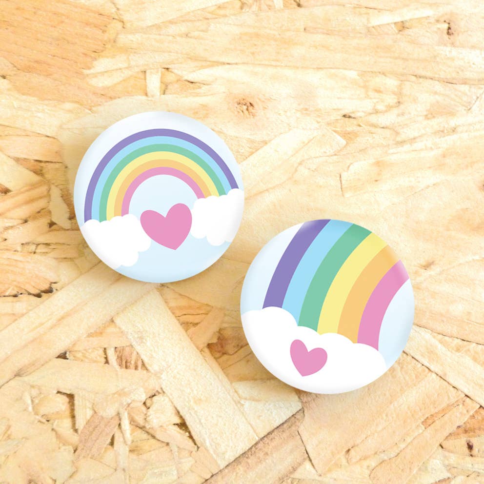 Lynsey Luu – wholesale Lapel pin/button – 38mm Rainbow Button Badge4