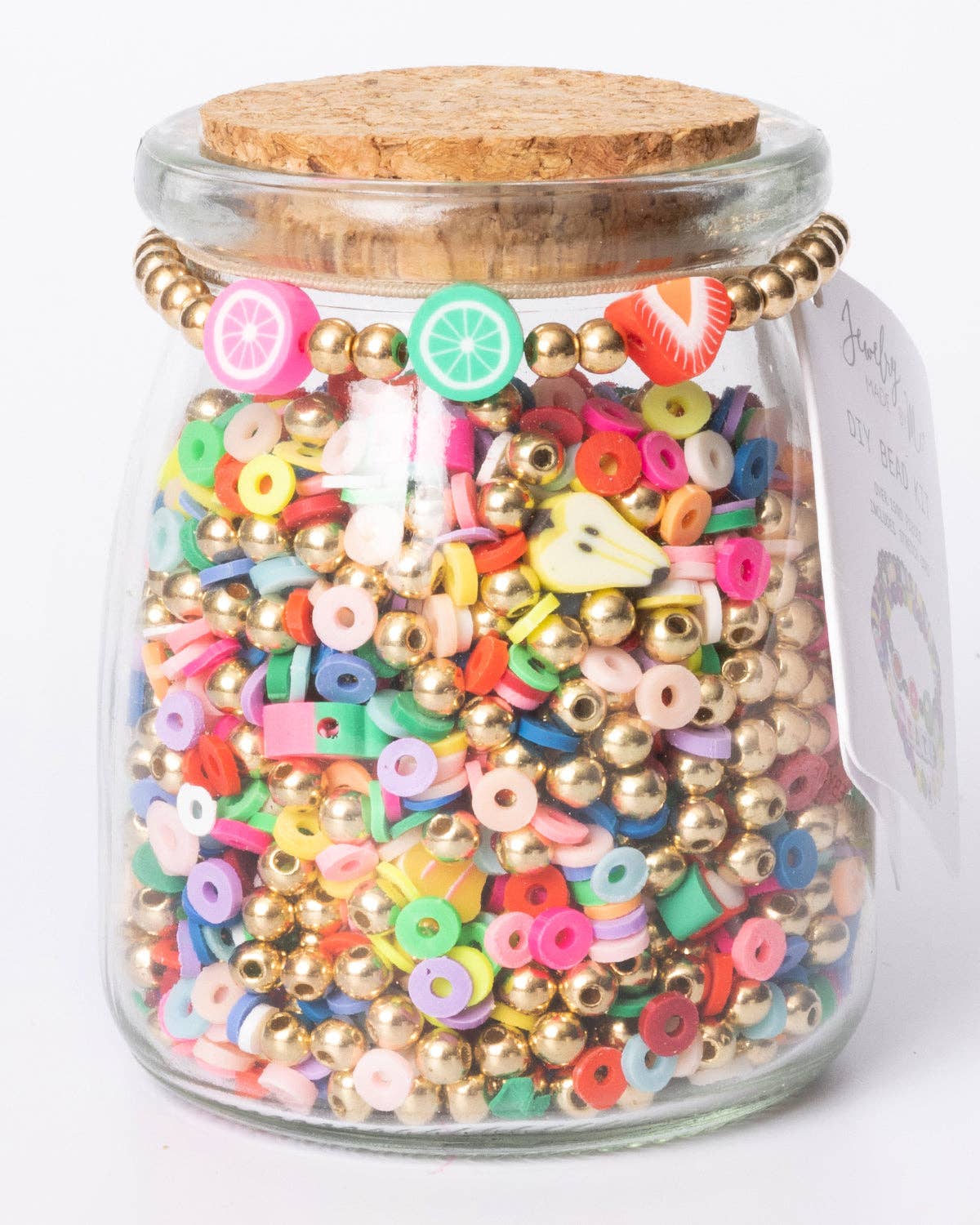 Jewelry Made by Me - Wholesale DIY Craft Kit - Polymer Fruit and Heishi Multicolor Metallic DIY Bead Jar0