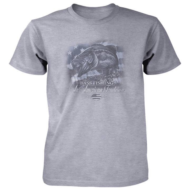 T-shirt en coton 4,5 oz AT Monochrome Outdoor Bass pour la vente par Old Country Outfitters
