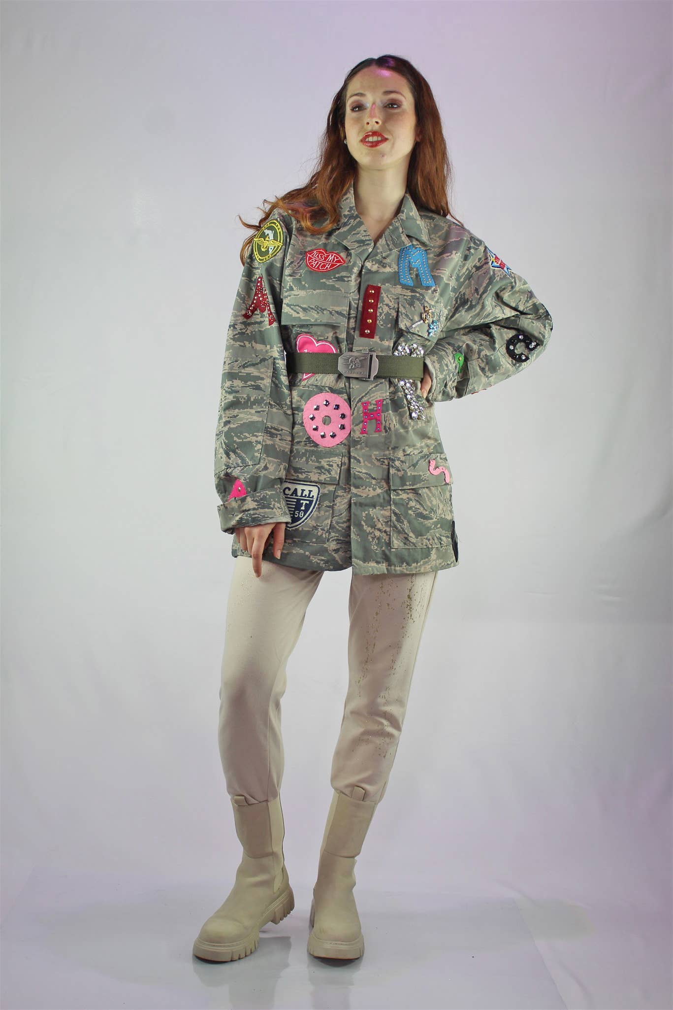 apiedinudinelparco - Wholesale Jacket - Women's - ABU USAF JACKET 2000s CUSTOM PATCH GLITTER CAMOUFLAGE LUXURY5