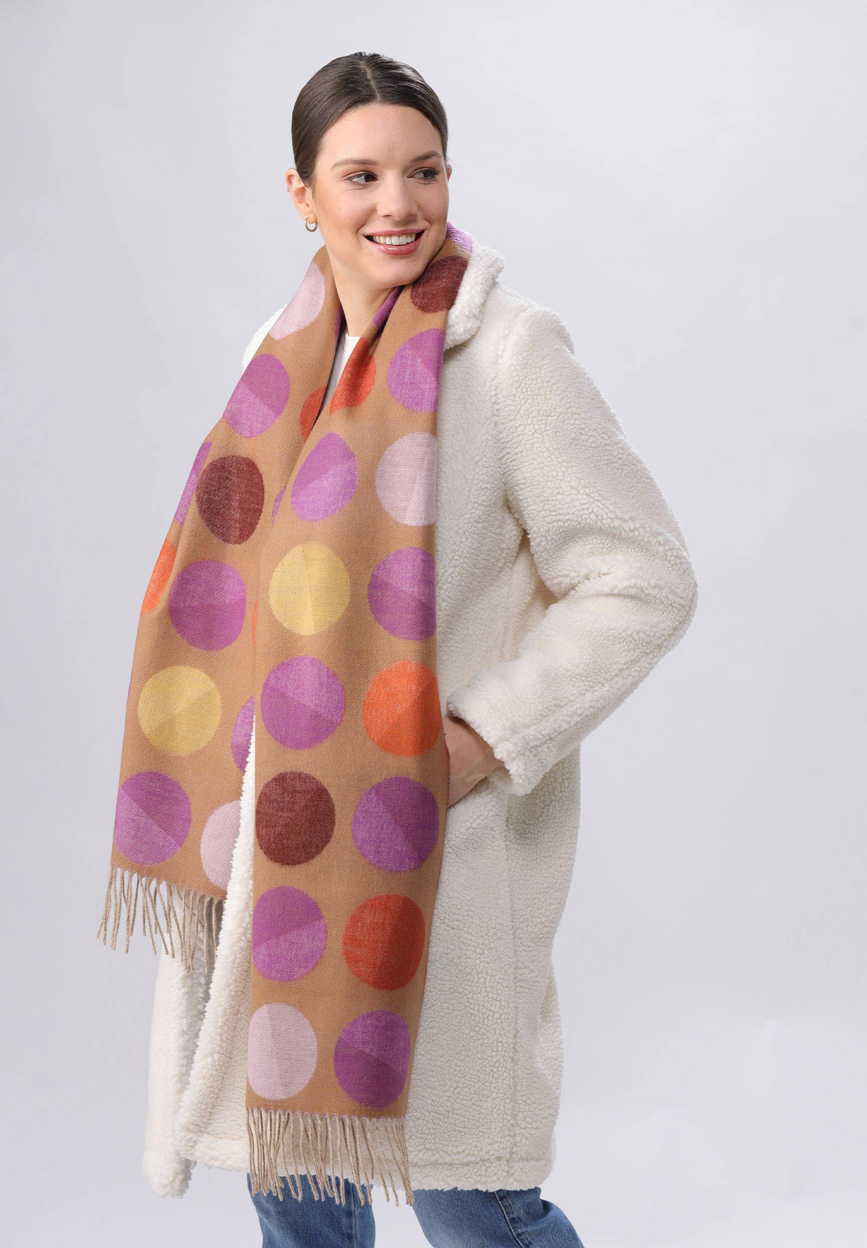 FRAAS - The Scarf Company - Wholesale Scarf - Women's - Divided Dots Oversized Cashmink® Scarf4