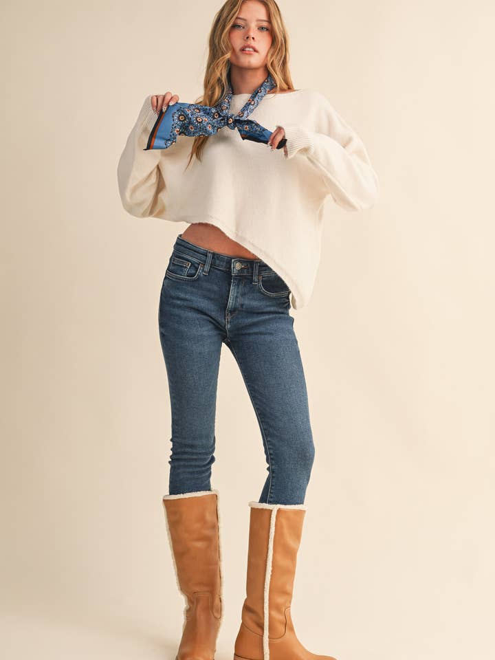 &MERCI - Wholesale Knit Sweater - Women's - ASYMMETRICAL HEM SWEATER MSW1096420