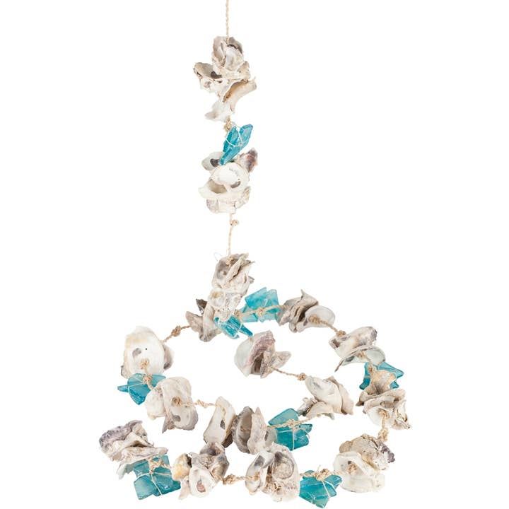 HS Seashells - Wholesale Bunting/Garland - Oyster Shells & Sea Glass Strand 72"