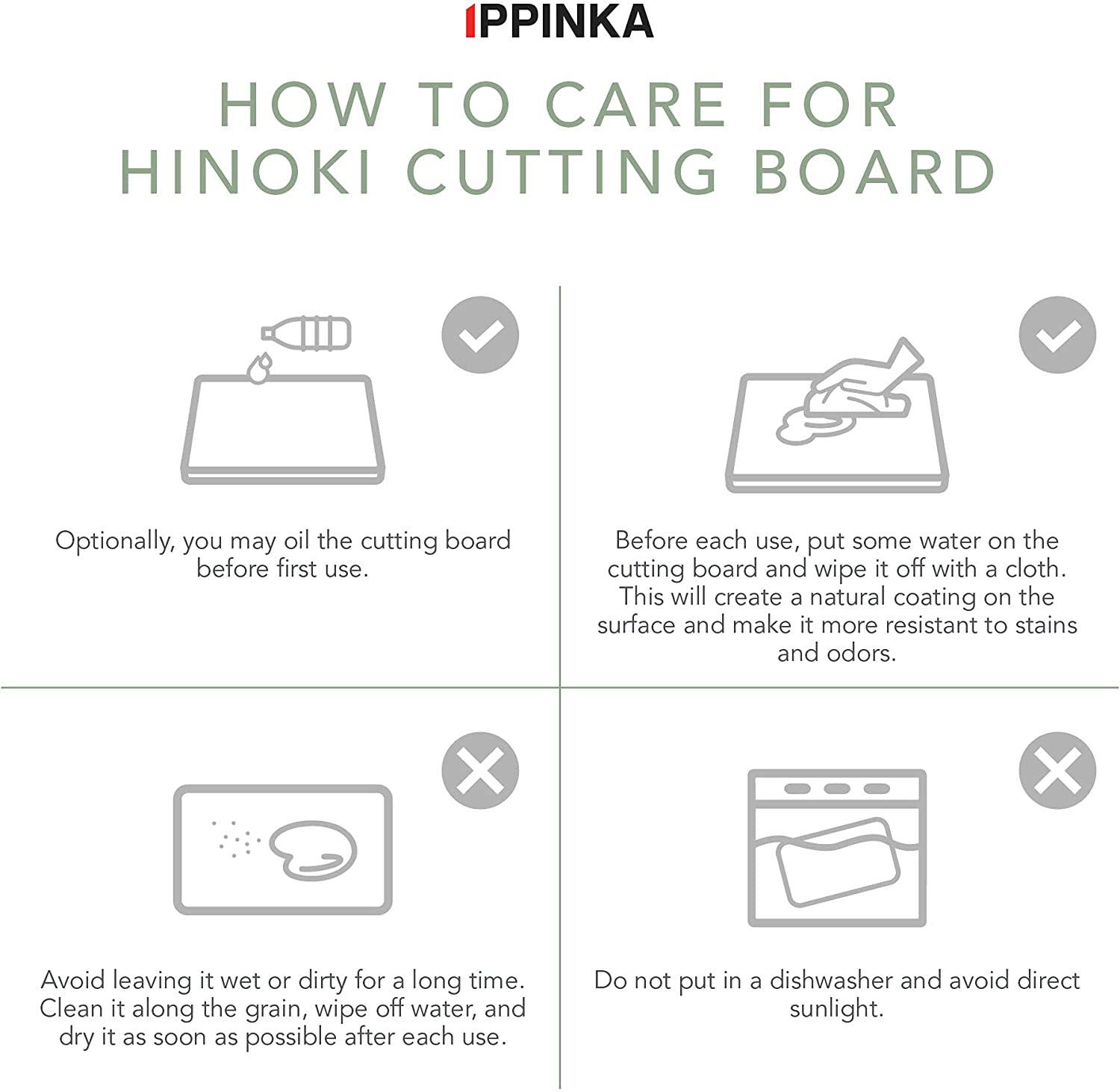 Hinoki Thin Cutting Board - IPPINKA