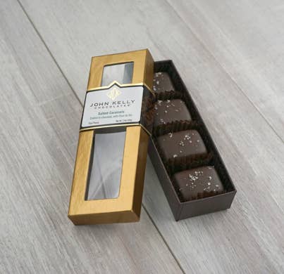 John Kelly Chocolates - Wholesale Chocolate Box - 4 Piece Fleur de Sel Salted Caramels