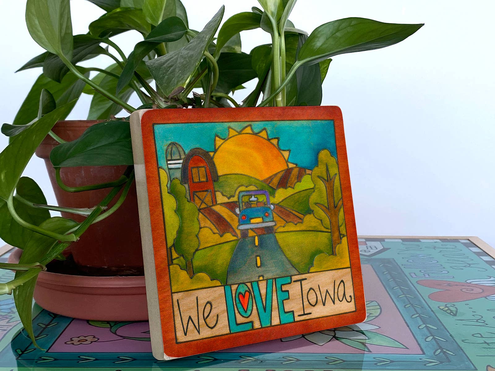 Sticks - Vendita all'ingrosso Targa da parete - Targa da parete «99 Counties» | Iowa - 6x62