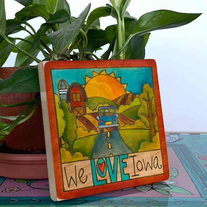 Sticks - Vendita all'ingrosso Targa da parete - Targa da parete «99 Counties» | Iowa - 6x62