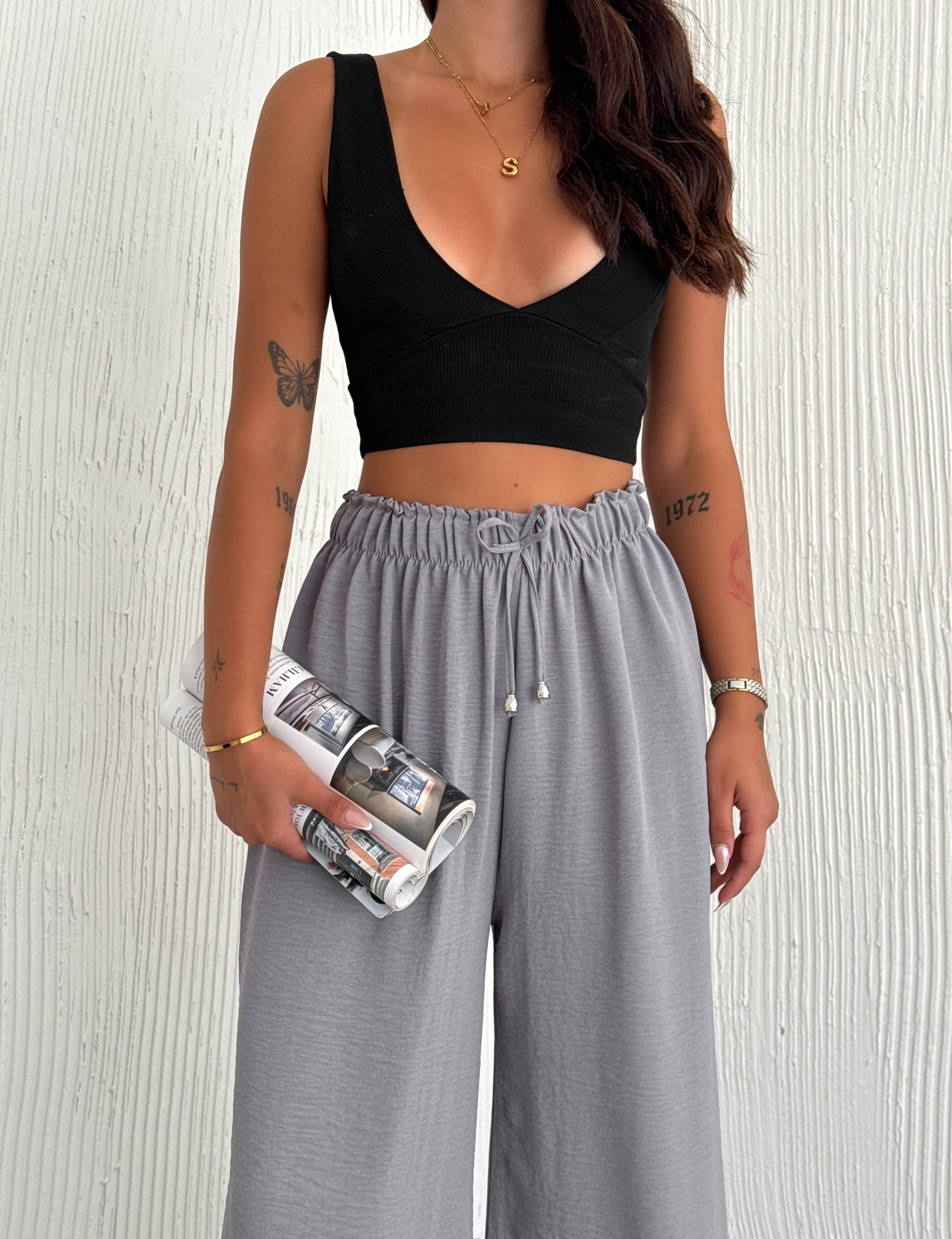 VAV NEW YORK - Wholesale Pants - Women's - Women's Solid Color Palazzo Pants Wide Leg Elastic7