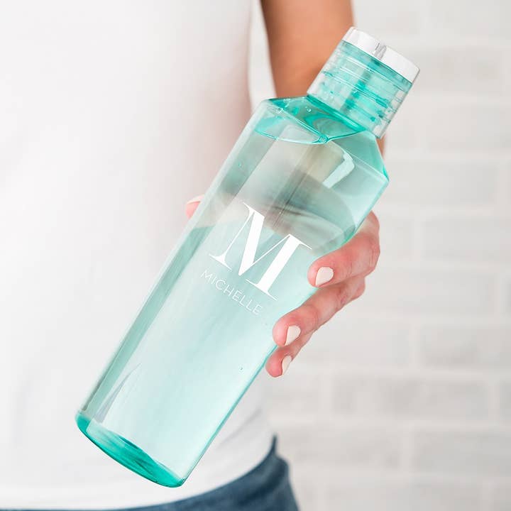 Weddingstar Inc. - Wholesale Water bottle - Plastic Water Bottle - Modern Serif Monogram Print3
