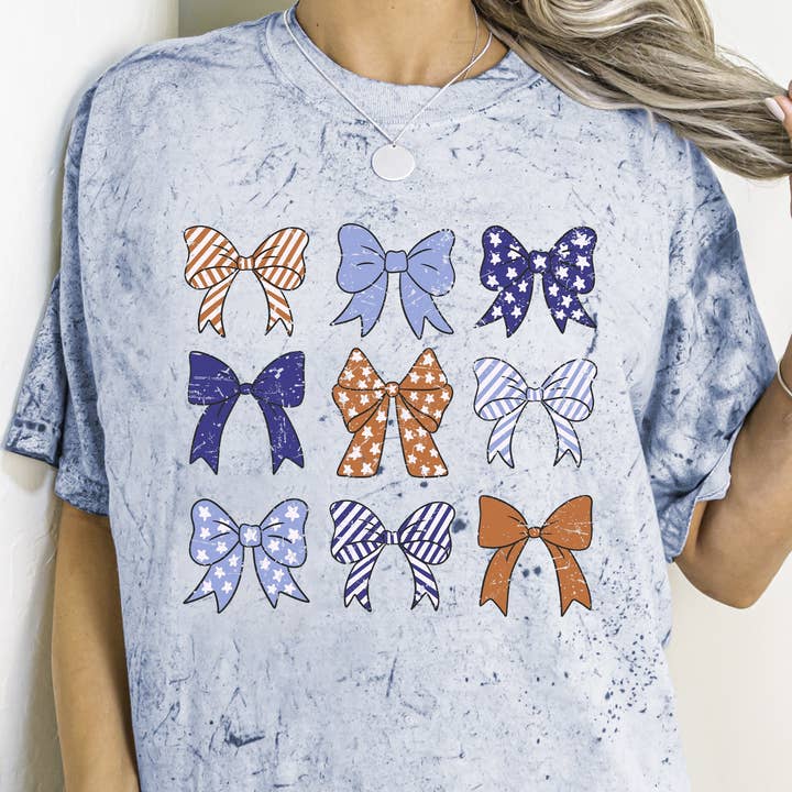 Amerikaanse strikken, lint, coquette, VS, vintage, T-shirt voor wholesale door Refinery Number One LLC