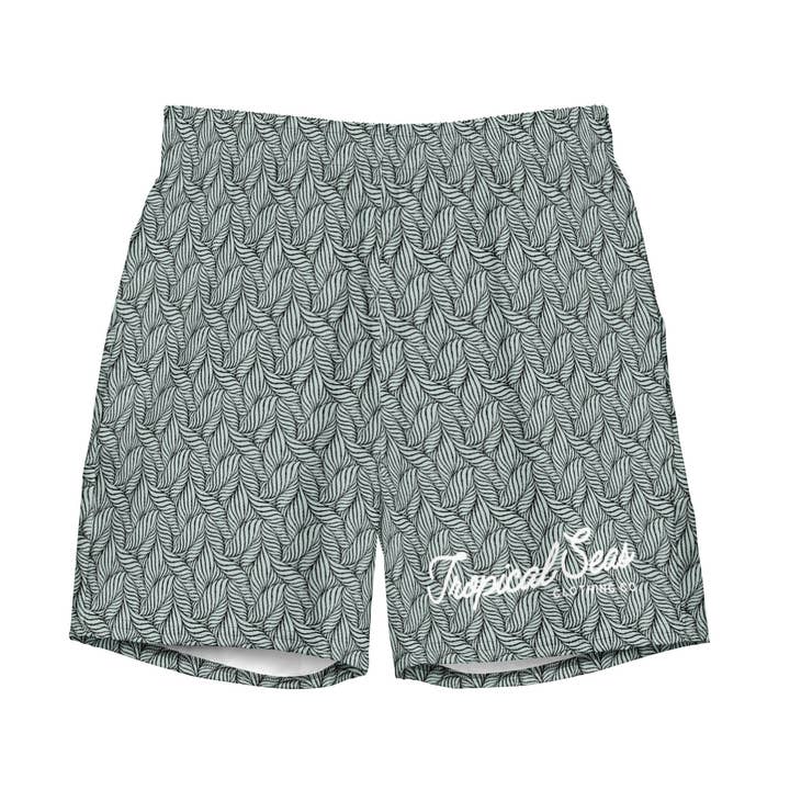 Maillot de bain Eco Grey Palm pour hommes pour la vente par Tropical Seas Clothing