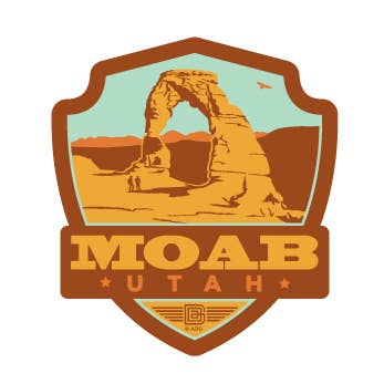 Moab Emblem Sticker for wholesale by Tourist Courts