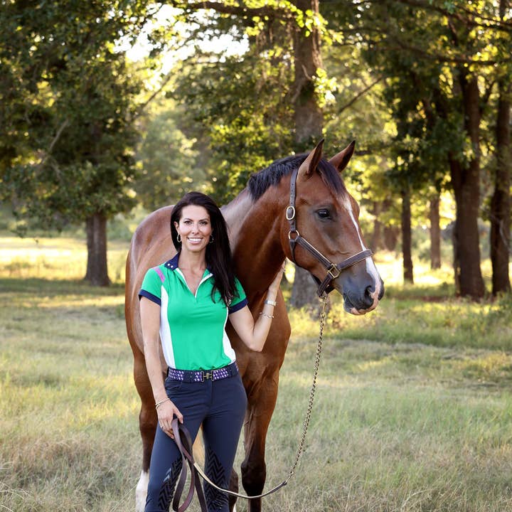 Pantalones Kathryn Lily Capital de color azul marino con silicona y calcetín con forma de cabeza de caballo para venta al por mayor de Kathryn Lily Equestrian