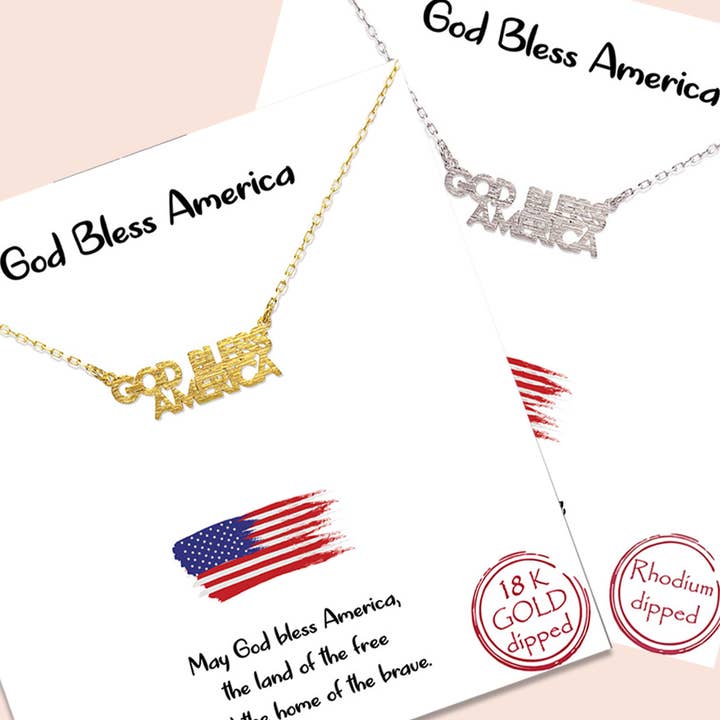 God Bless America God Bless America Necklace for wholesale by Fashion City