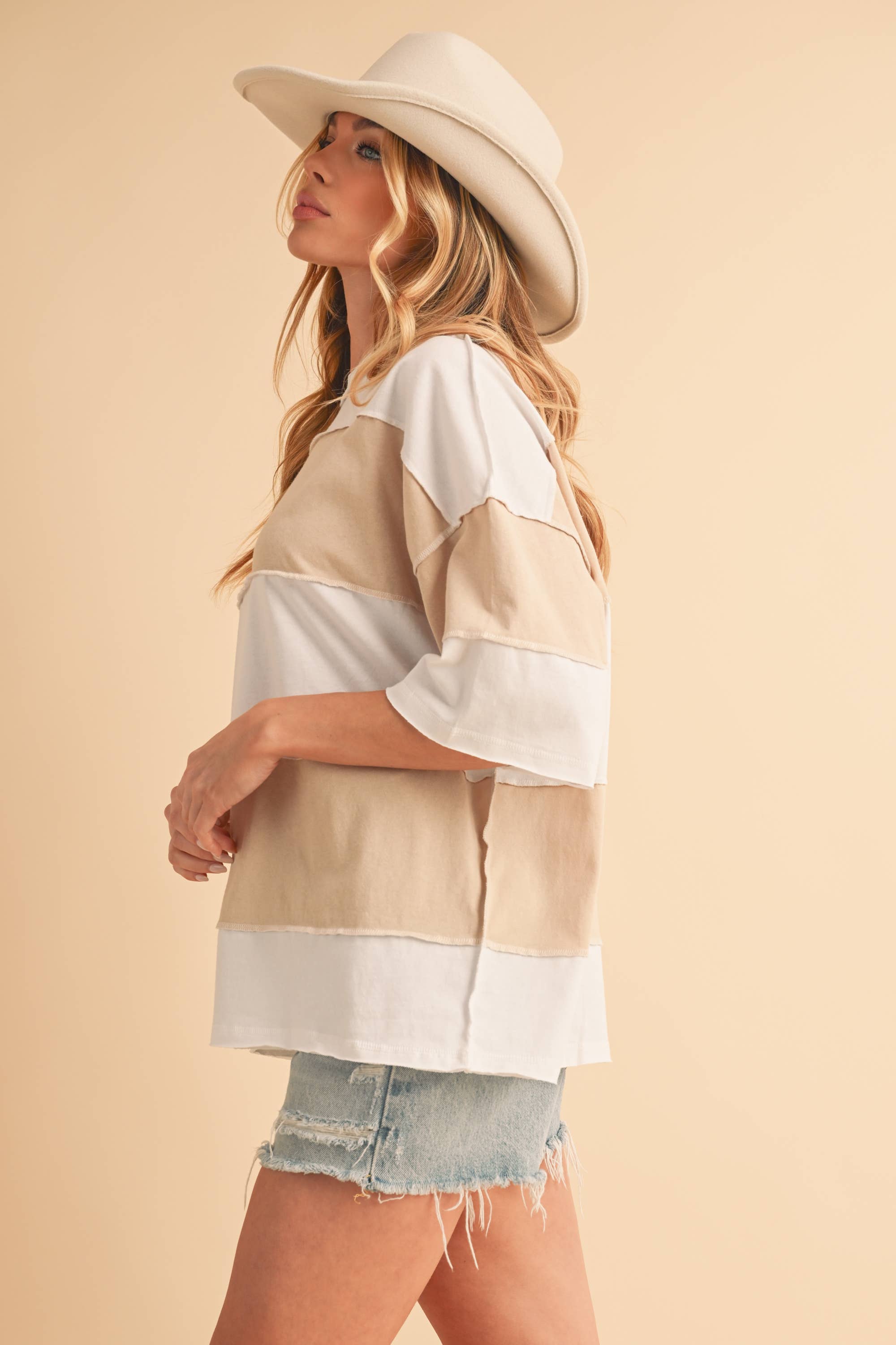 AEMI + CO - Wholesale Knit Top - Women's - 8417FN Polly Color Block Top27