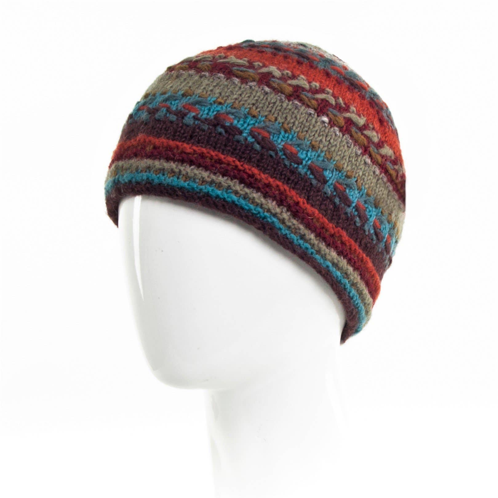 Lost Horizons Canada - Wholesale Beanie - Women's - Navika Wool Beanie Hat with Embroidered Stripes4