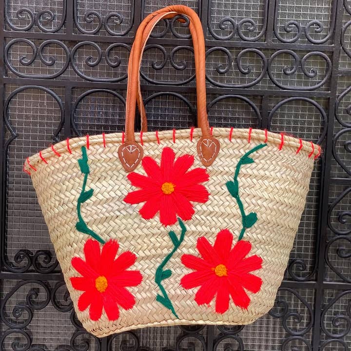 DarKech - Wholesale Beach Bag - Handwoven Straw Tote with Leather Handles Boho Beach Bag 3