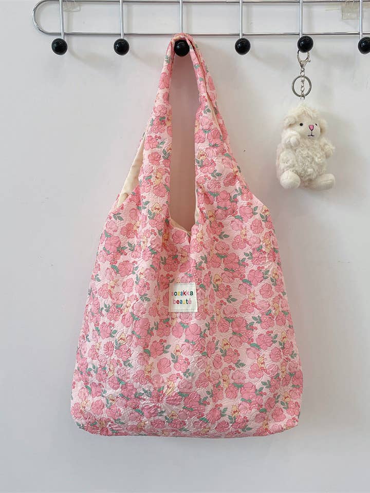 Textured Floral Tote Bag for wholesale by Tickled Teal
