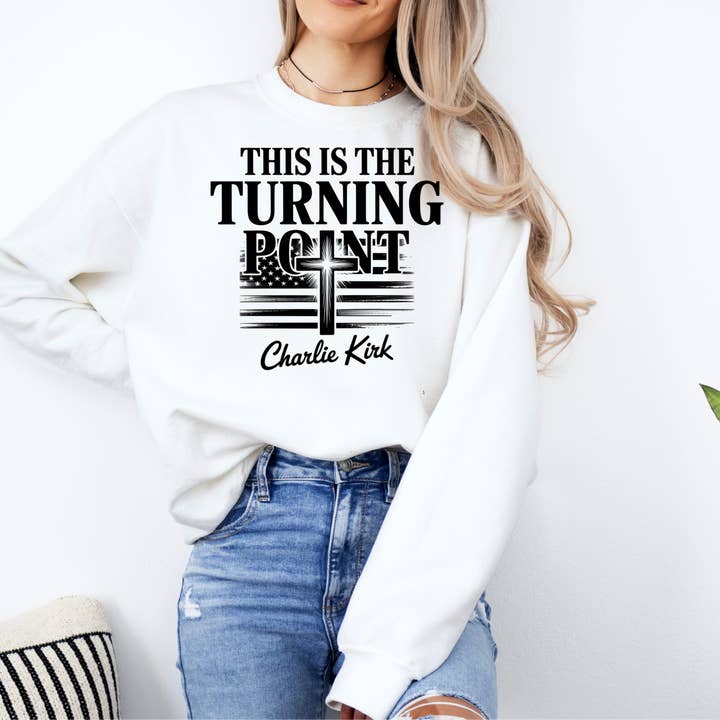 Charlie Kirk Turning Point Sweatshirts & Tees for wholesale by Whiskey & Lace Outfitters /The Longhorn Hippie Co.