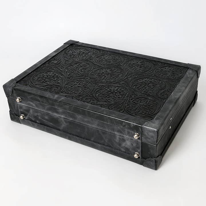 LS Western - Wholesale Jewellery box/organiser - ADBGZ882 Hand-Tooled Leather Jewelry Case with Combination Locks | American Darling7