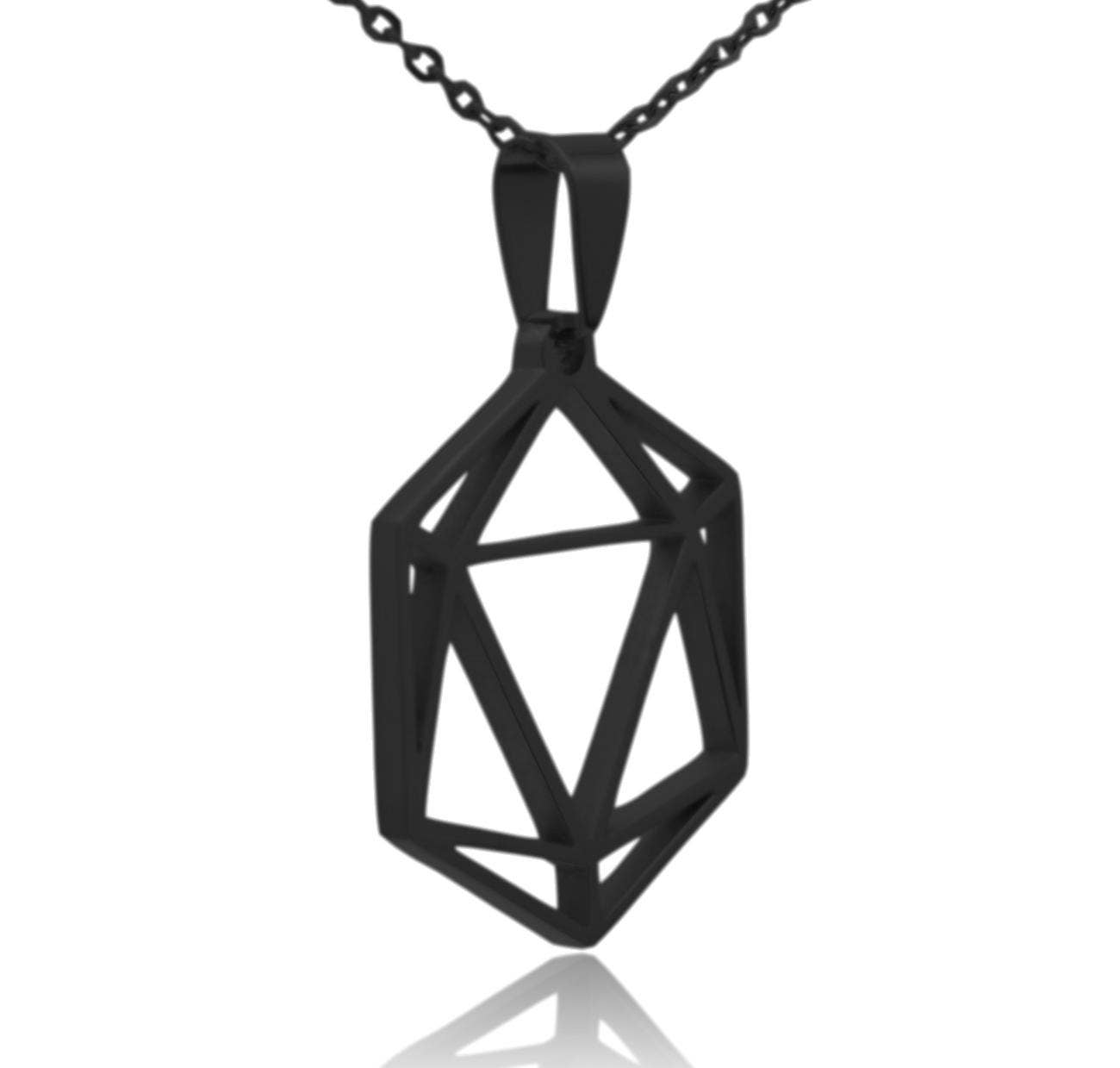 Clayton Jewelry Labs - Wholesale Pendant/Charm Necklace - D20 Dice Silhouette Icosahedron Stainless Steel Necklace10