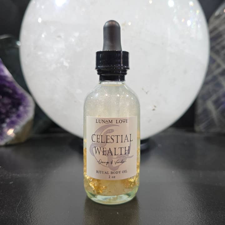 Celestial Wealth Ritual Body Oil for wholesale by Lunam Love