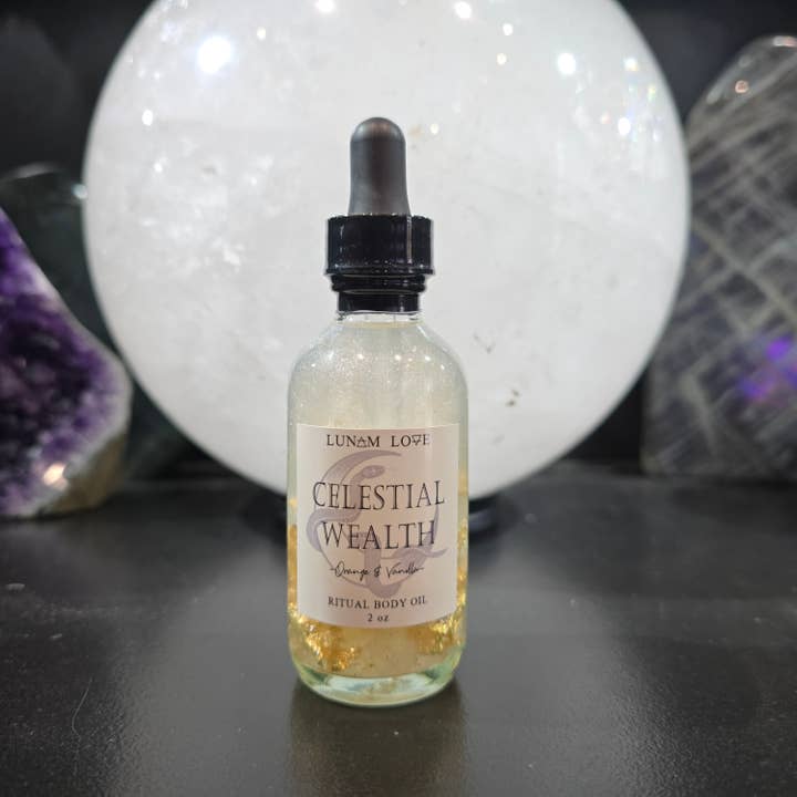 Celestial Wealth Ritual Body Oil for wholesale by Lunam Love