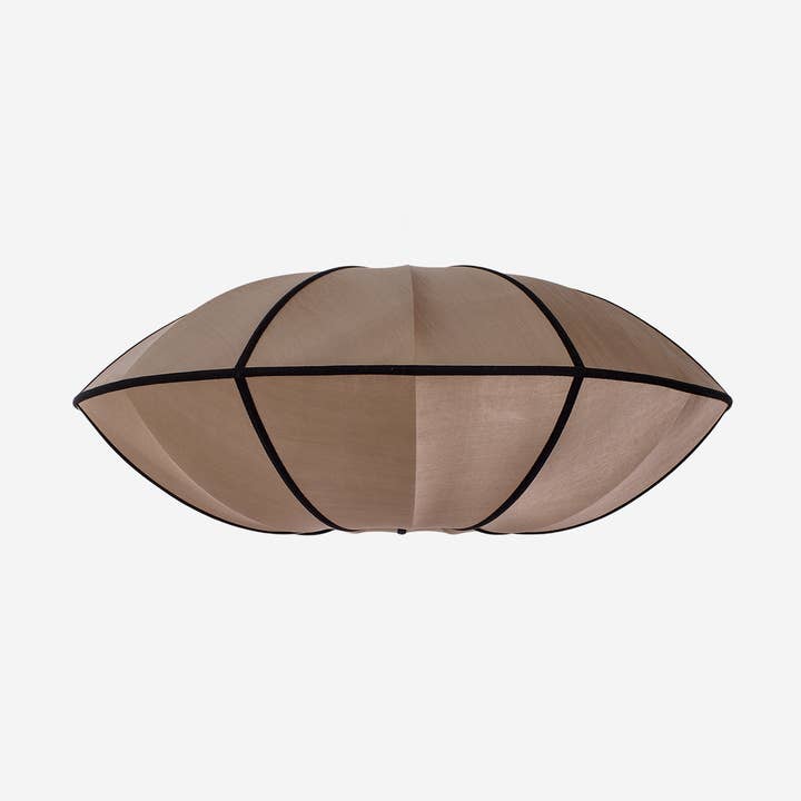"UFO" Lampshade in RoseBrown Silk with Black Ribbon for wholesale by Oi Soi Oi