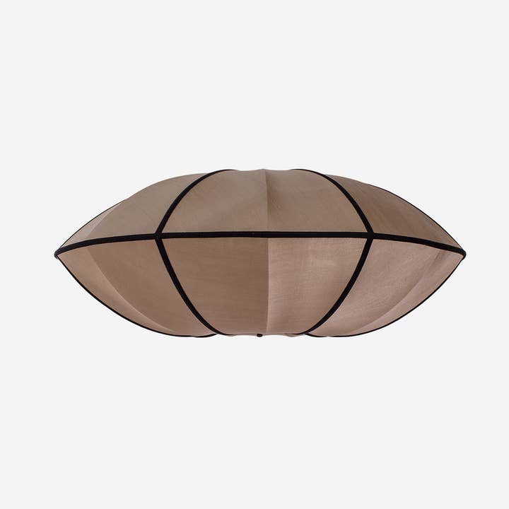 "UFO" Lampshade in RoseBrown Silk with Black Ribbon for wholesale by Oi Soi Oi