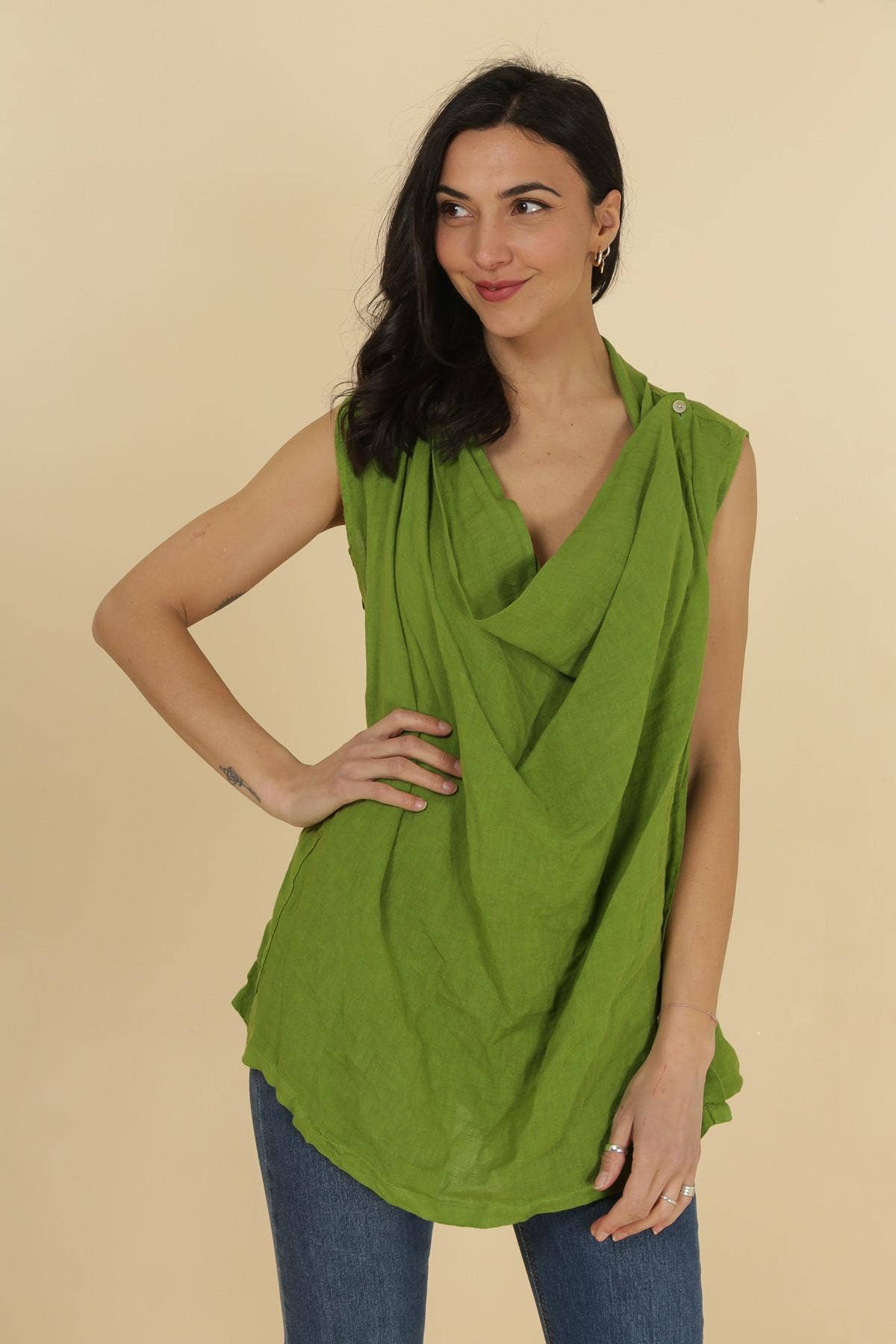 LINEN & COTTON HOUSE – Großhandel Oberbekleidungsweste – Damen – WESTE AUS LEINEN 5172 BESTSELLER FRÜHLINGS- UND SOMMERKLEIDUNG 55