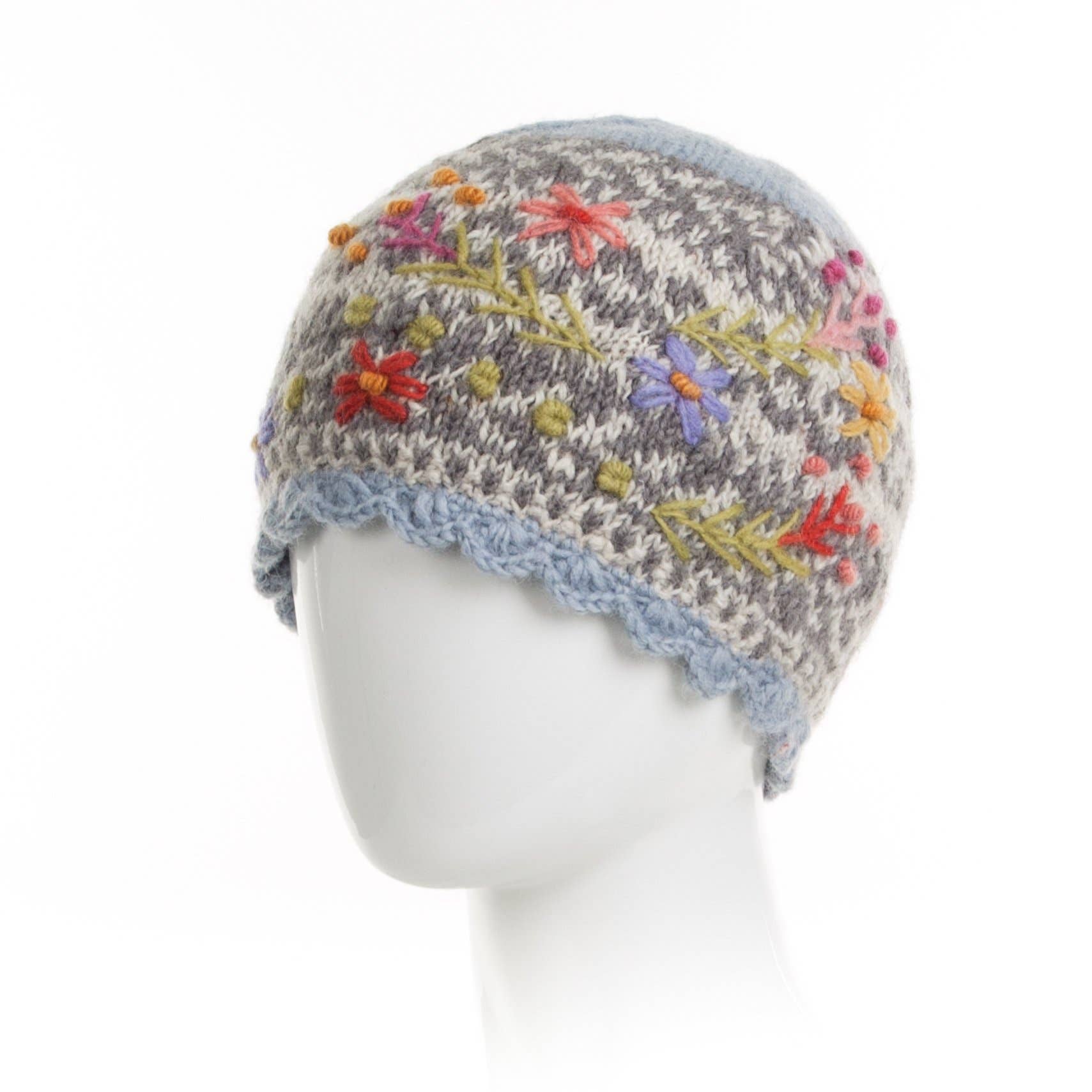 Lost Horizons Canada - Vente Bonnet – femme - Bonnet en laine brodé de fleurs Sadie6