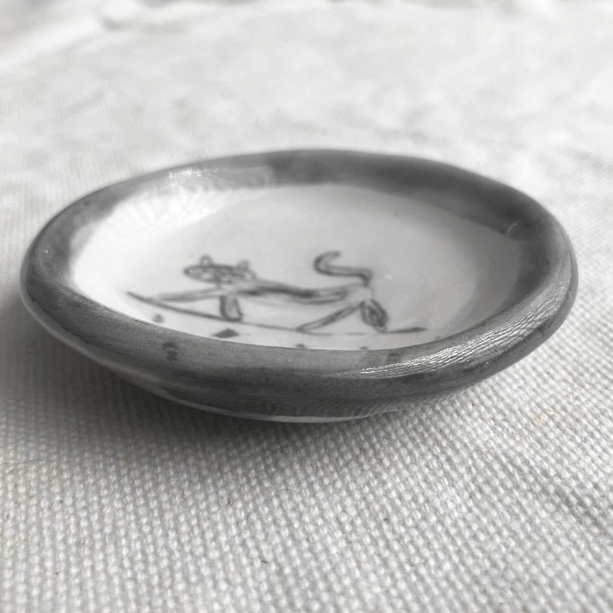 Steph Becker - Wholesale Jewelry Dish - Handmade Ceramic Cat Trinket Dish - Hand Painted Animal 2