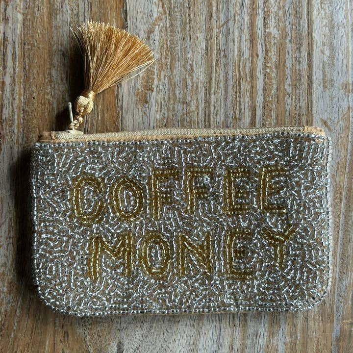 Håndlavet Perlebesat Kaffepengepung * Gave * for engroshandel hos Muno