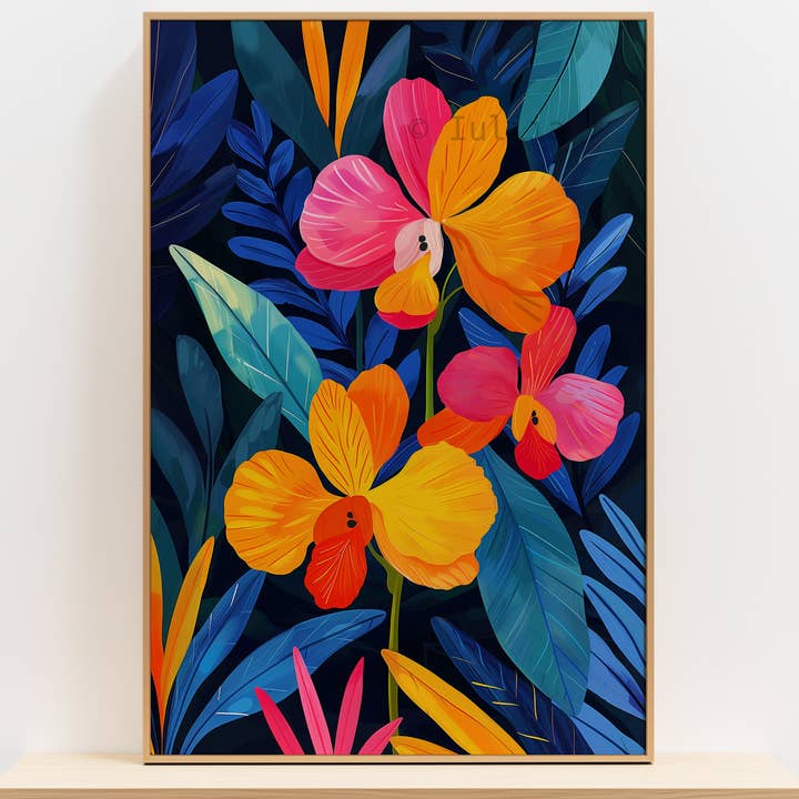 Dopamin Dekor Orkidé Plakat – Livligt Blomstervægkunst for engroshandel hos IuliiaArtPrints