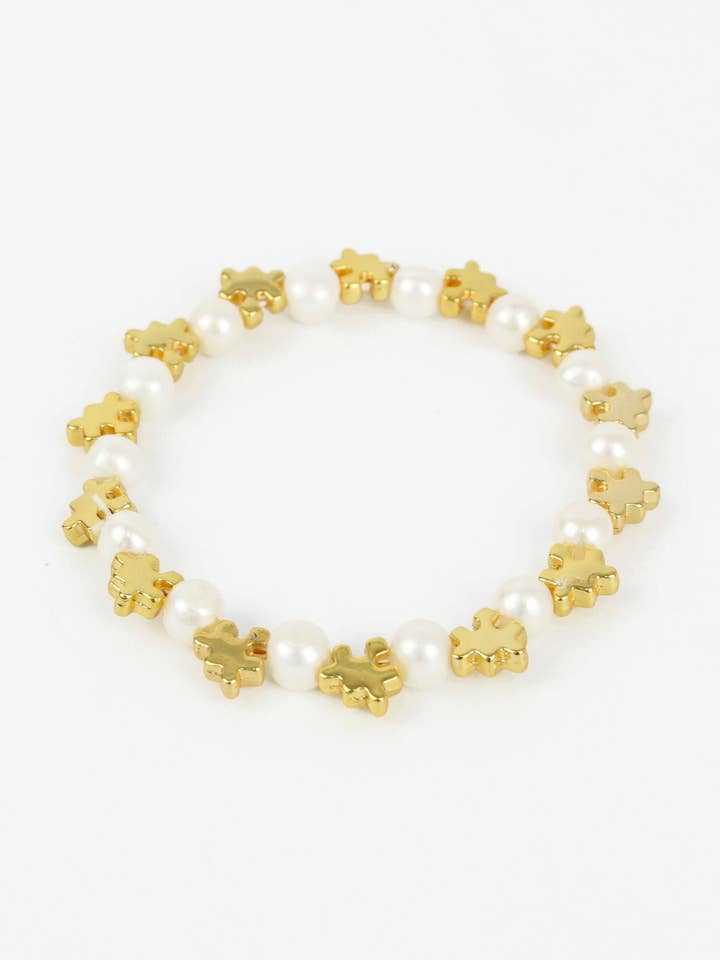 PUZZLE AND PEARL BRACELET for wholesale by My Doris