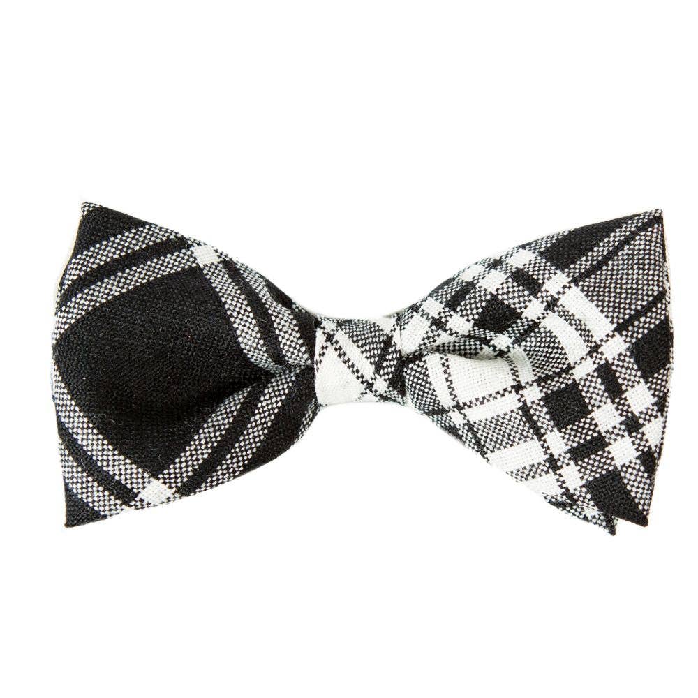 The Scotland Kilt Company - Wholesale Bow Tie - Men's - 100% Wool Tartan Bow Tie - Menzies Black & White1