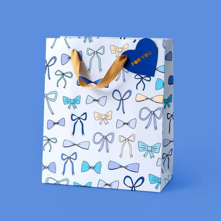 Taylor Elliott Designs - Wholesale Gift Bag - Gift Bags - Blue Bows - Assorted Sizes to Choose From