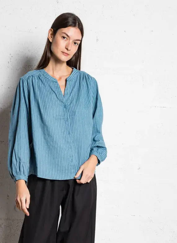 The Korner - USA - Vendita all'ingrosso Camicetta - Donna - T24219128-Camicetta a righe in cotone da donna4