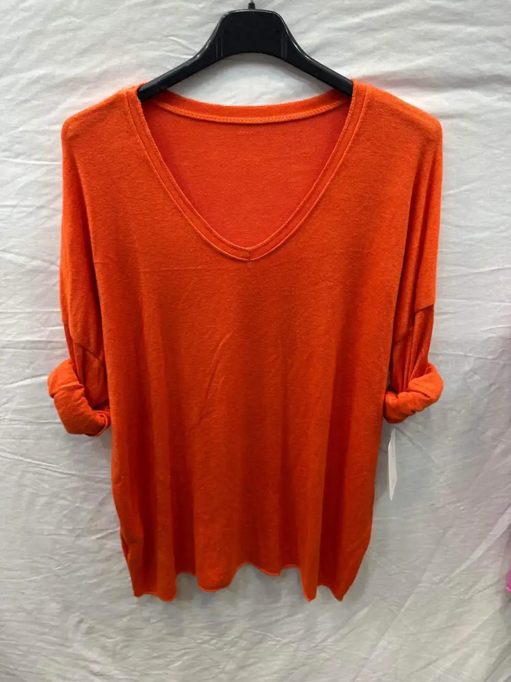 Mimi & Gogo – wholesale Pullovertröja - Dam – Grundläggande V-ringad topp @6337_PulVVFente7