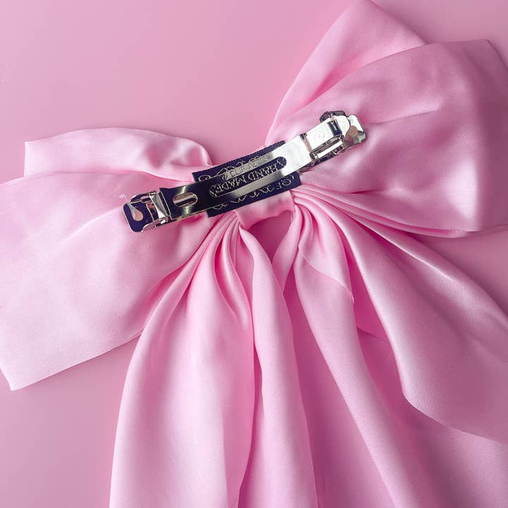 Rock Paper Scissors - Wholesale Hair Bow - Women's - Silky Oversized Ribbon Hair Bow Barrette