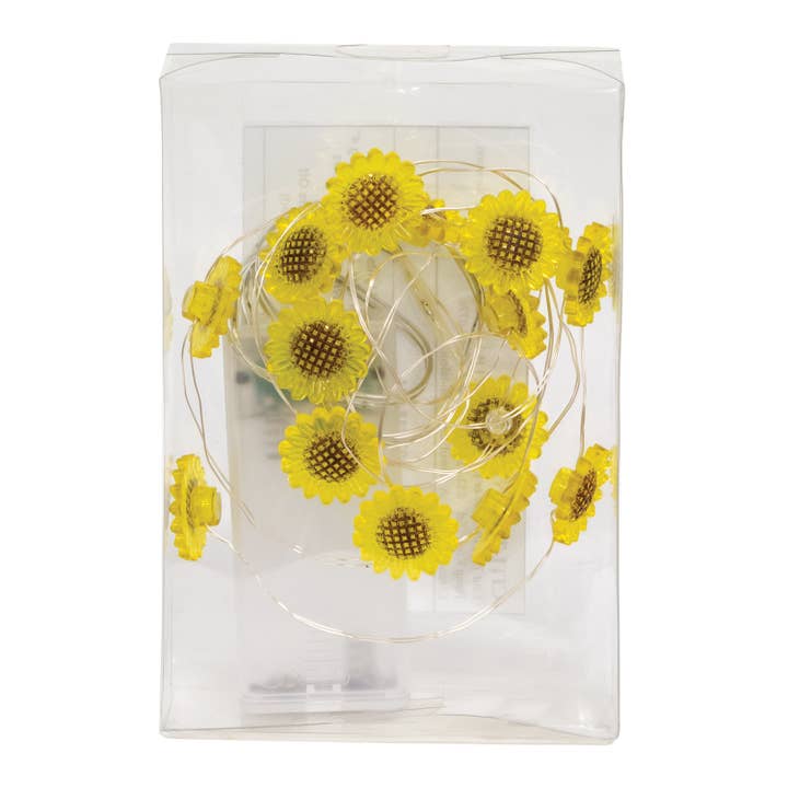 LED Sunflower Timer Lights, 15 Count for wholesale by Col House Designs