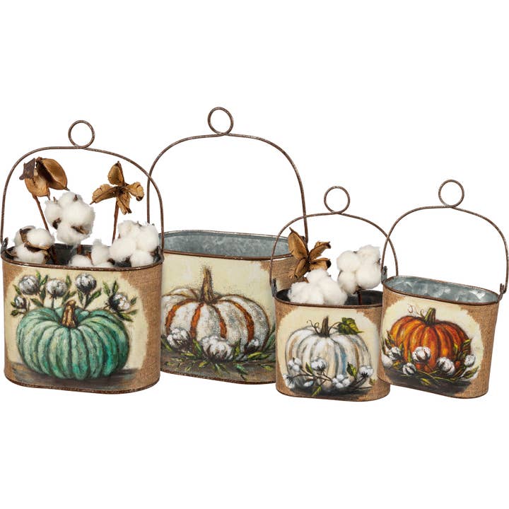 Primitives by Kathy - Wholesale Storage Bin - Pumpkins Bucket Set